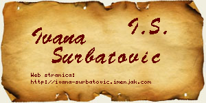 Ivana Šurbatović vizit kartica